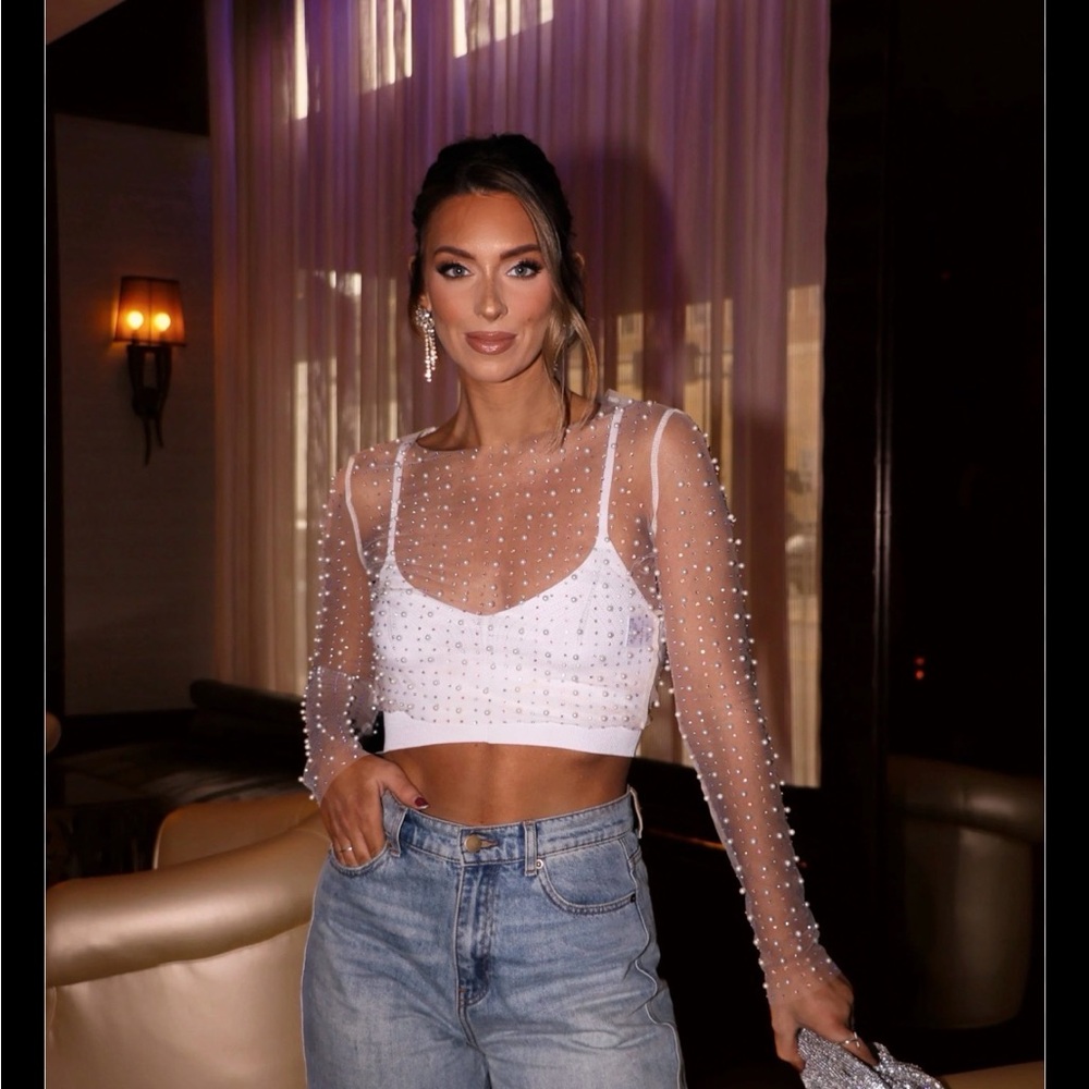 Party Princess Mesh & Pearl Top